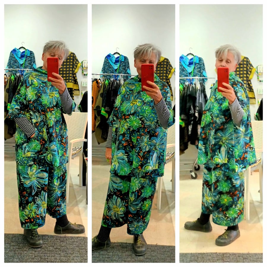 Image of scuba tunic...green yellow print