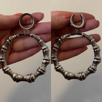 Silver Bamboo Hoop Dangles (sizes 4g-2")