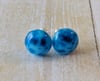 Light Blue Fused Glass Studs