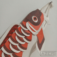 Image 4 of Paper Koinobori (3D scales, 2 sided)