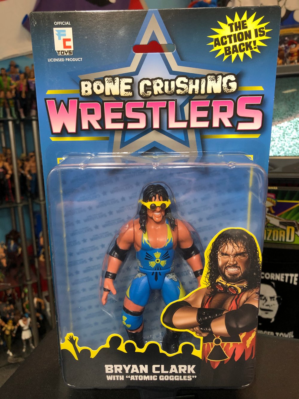 Image of **IN STOCK** VARIANT LIMITED TO 400 BRYAN CLARK Bone Crushing Wrestlers Series 1 Figure by FC Toys