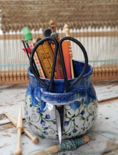 Image of Medium Crafter's Catch-all and snips: Wee Posies in Blue