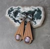 Wood and Glass Dangle Earrings