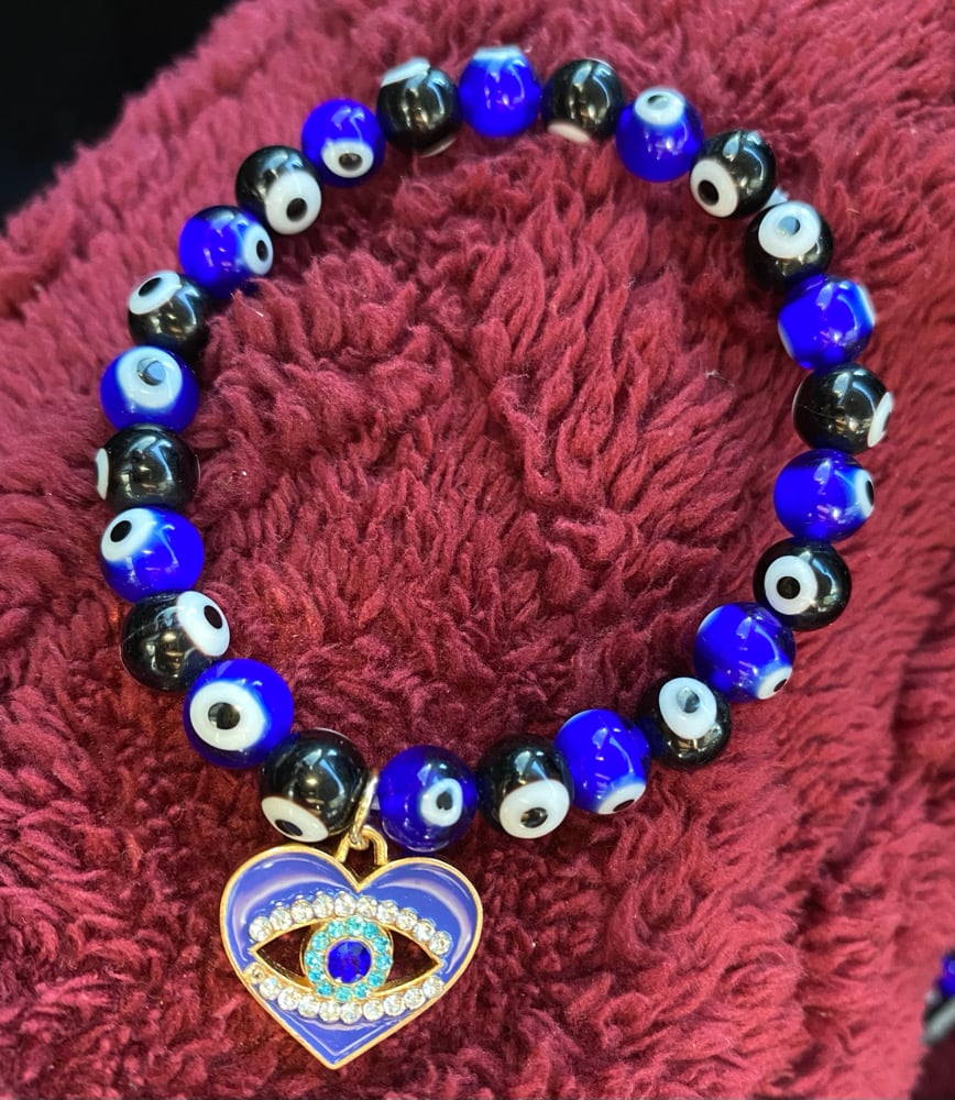 Image of Evil Eye Bracelet With Charm Beaded