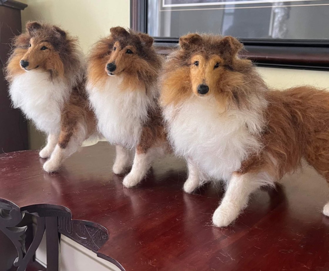 Image of 9" Standing rough Collie(any color)