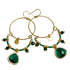 Ltd Ed - Gold Lyra Drop Earrings - Emerald  Image 3