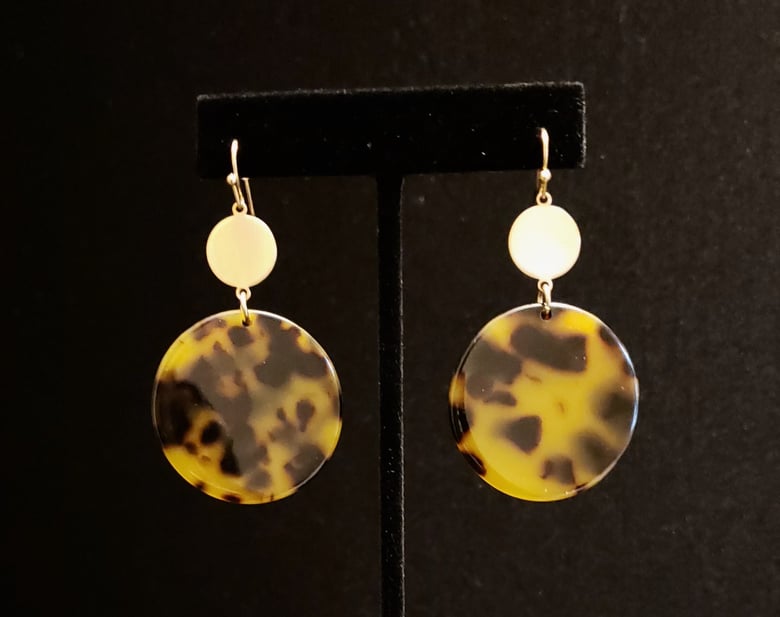 Image of Gold Print Pierced Earrings 