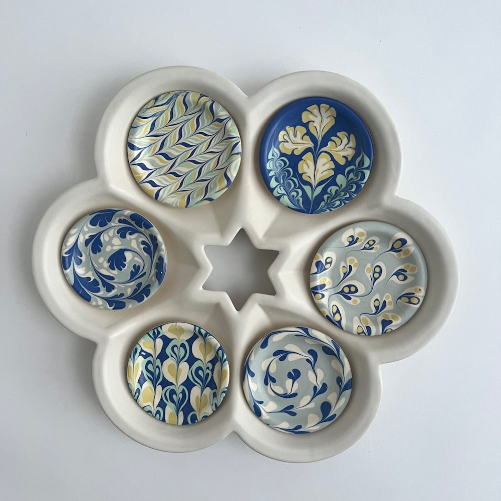 Alabaster Seder Plate Set 1