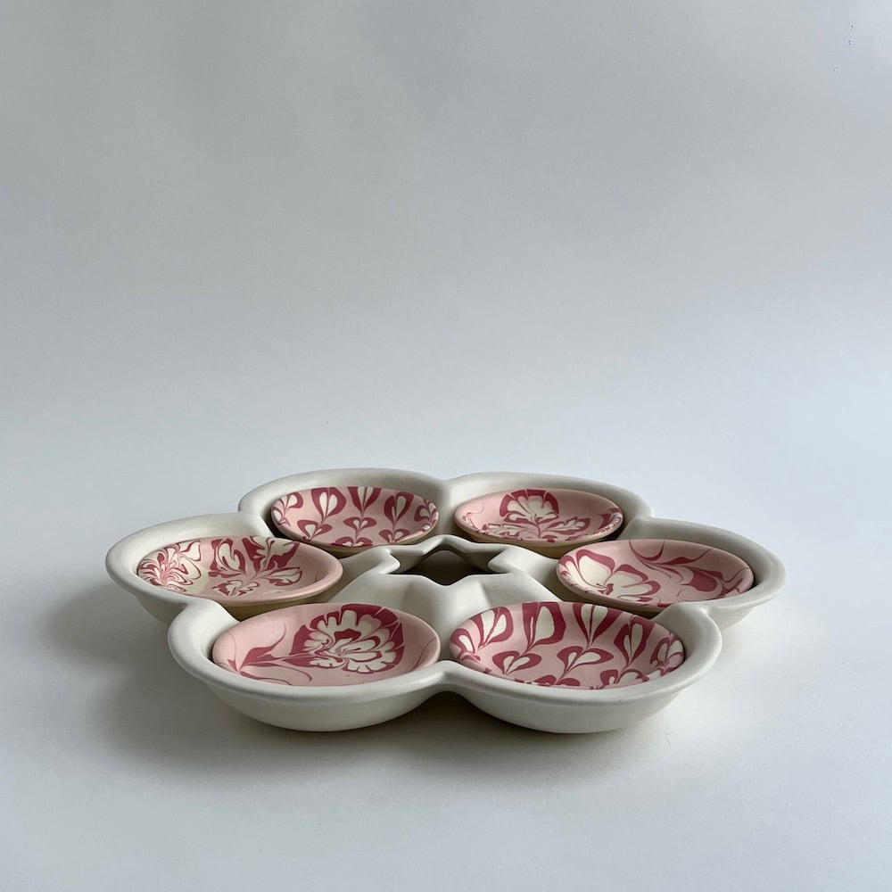 Alabaster Seder Plate Set 2