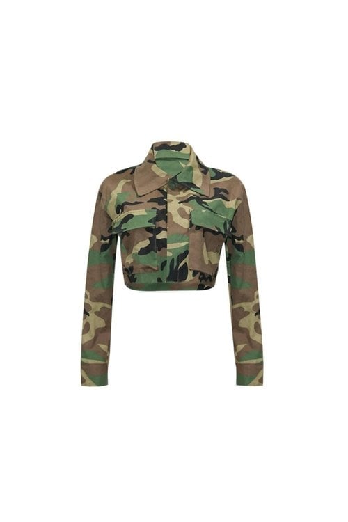 Army fatigue crop jacket