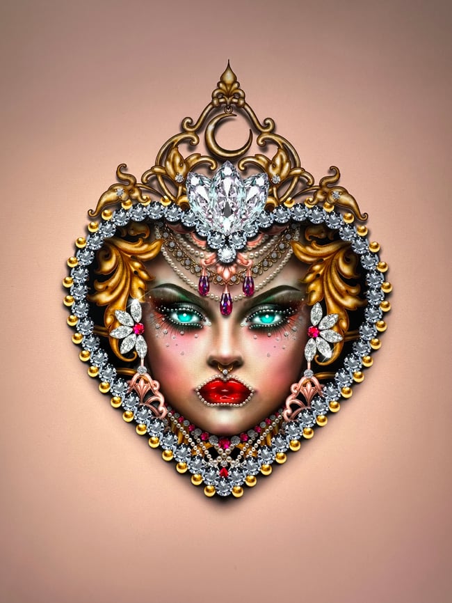 'Lady in Jewelled Heart'
