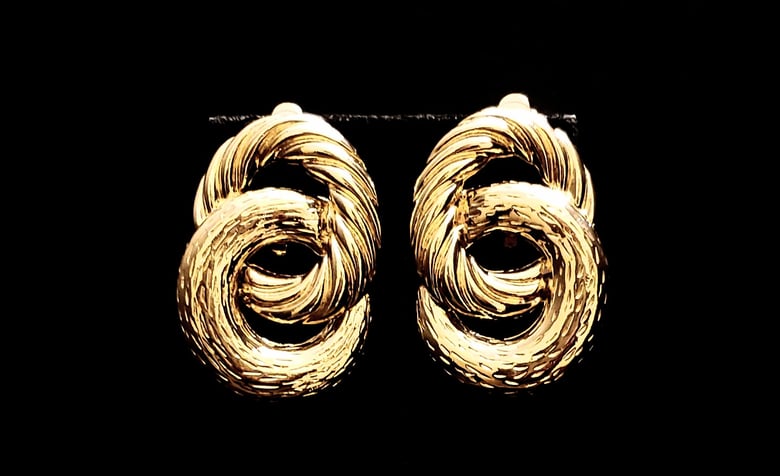 Image of Gold Abstract Clip-On Earrings 