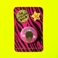 Aretha Button Badge