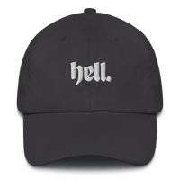 Image 1 of SALE: 'HELL.' EMBROIDERED CAP (GREY)
