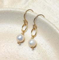 Image 1 of Classic Gold and Pearl Earrings