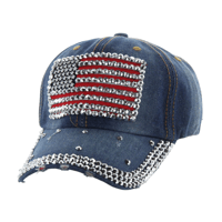 Image 2 of Baseball, Bling, and Patriotism: The Perfect Rhinestone American Flag Cap