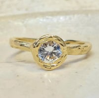 Image 1 of Gold and White Sapphire Ring