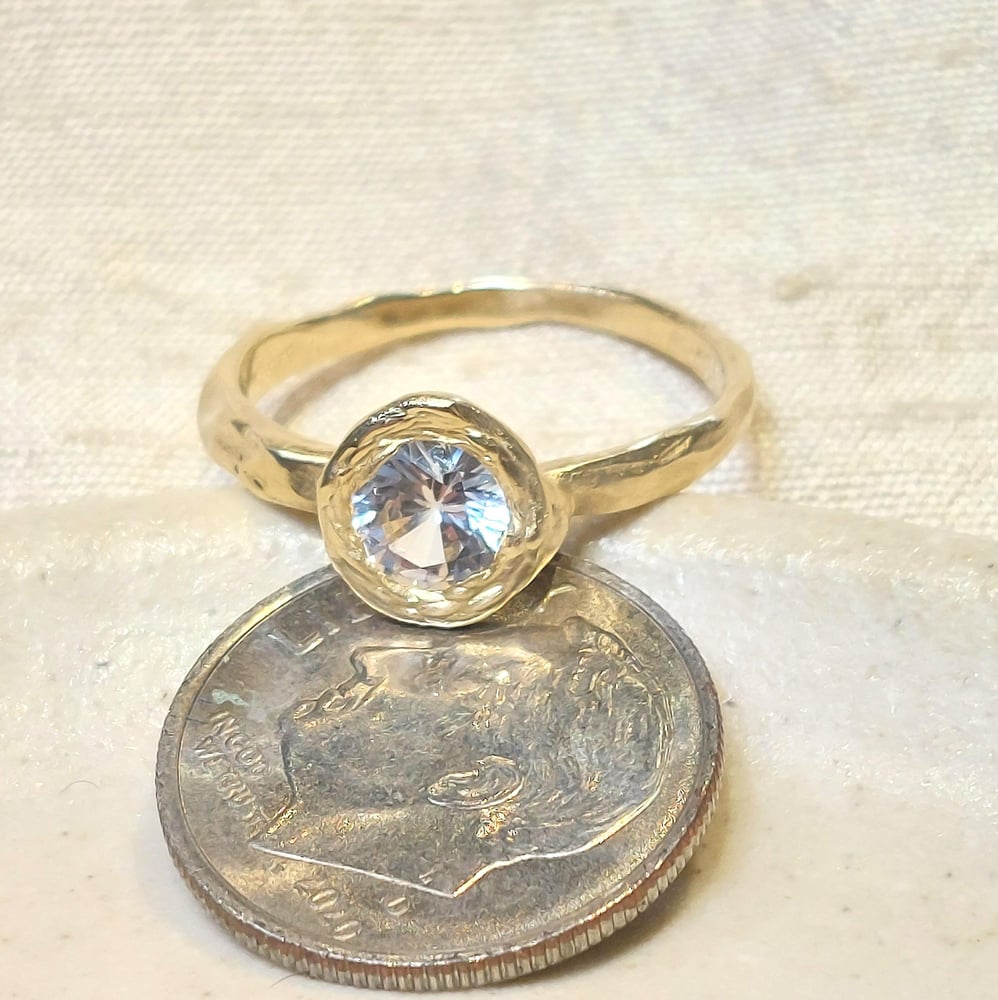 Image of Gold and White Sapphire Ring
