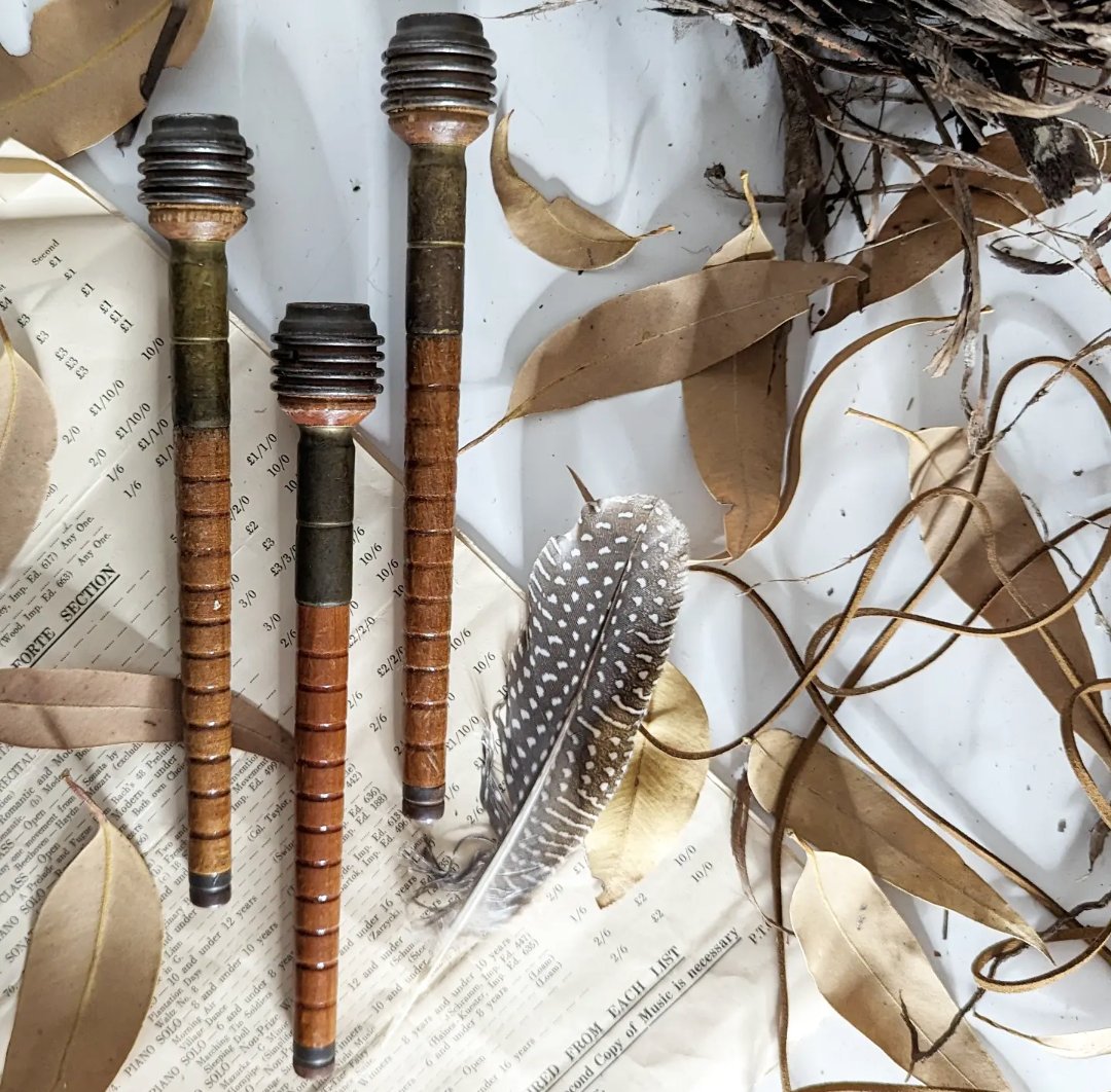 Image of Vintage Timber & Brass Bobbins