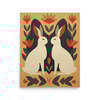 Image 3 of Two Rabbits Folk Art Print