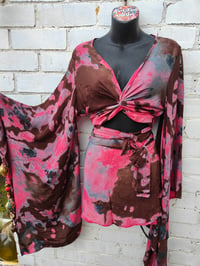 Image 5 of Ubud co ord straight skirt set pink tie dye effect