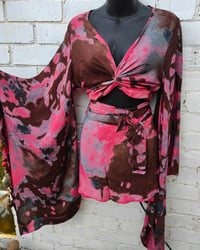 Image 1 of Ubud co ord straight skirt set pink tie dye effect