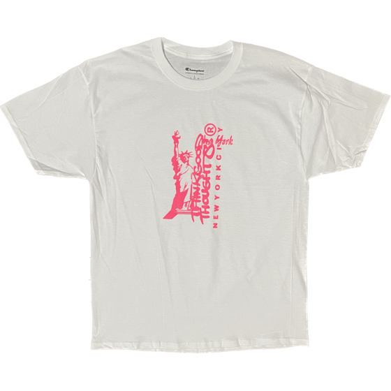 Image of Lady Liberty Tee - White/Hot Pink