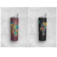 Image 3 of World map design, 20oz, Stainless steel, sublimation tumbler