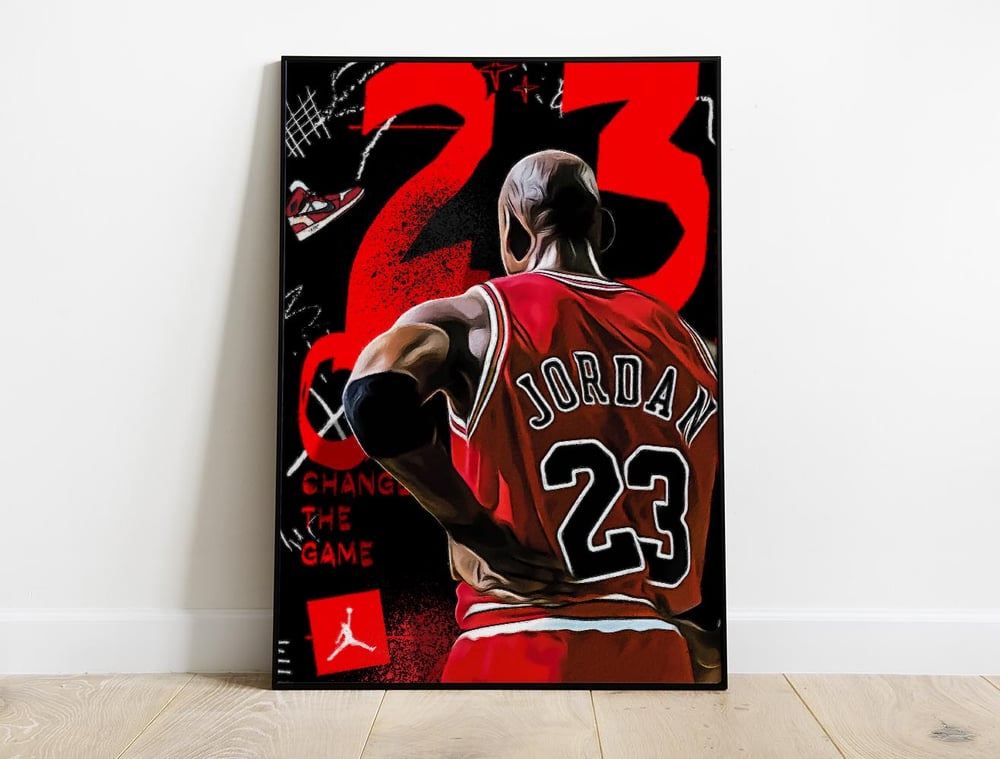 Michael Jordan 23 - Vue arrière Basketball Star Photo Poster Print