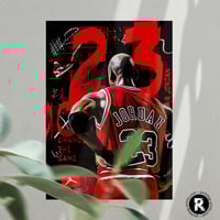 Image 1 of Michael Jordan 23 - Back View Basketball Star Photo Poster Print