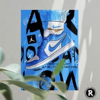 Image 1 of Nike Air Jordan - Signal Blue Sneaker Pop Art Poster Print