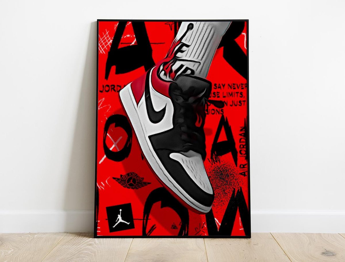 Nike Air Jordan Red Pop Art Poster Print Architeg Prints
