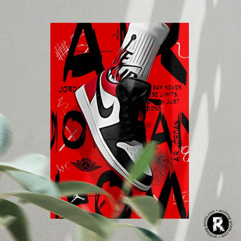 Nike Air Jordan Red Pop Art Poster Print