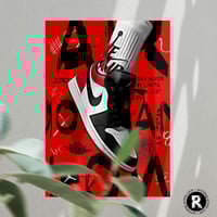 Image 1 of Nike Air Jordan Red Pop Art Poster Print
