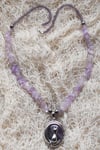 Amethyst Cat moon pendant necklace