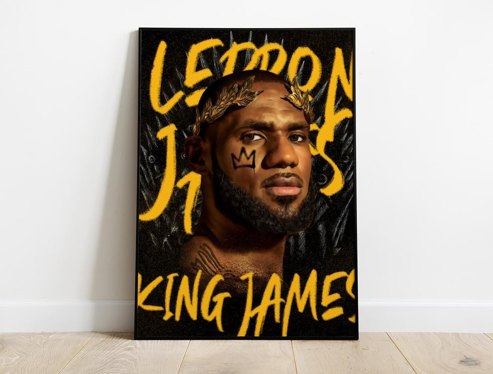 LeBron James - Crowned King LeBron Pop Art Poster Print