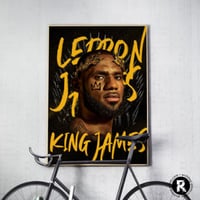 Image 1 of LeBron James - Crowned King LeBron Pop Art Poster Print