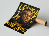 Image 3 of LeBron James - Crowned King LeBron Pop Art Poster Print