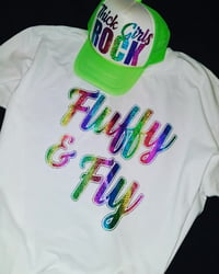 Image 1 of FLUFFY & FLY RAINBOW HAT & TSHIRT SET