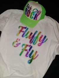 Image 2 of FLUFFY & FLY RAINBOW HAT & TSHIRT SET