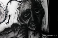 Image 4 of The Moonlight Smothered My Pure Thoughts 18 x 24" [Original Charcoal Drawing Framed]