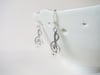 Silver Treble Clef Charm Earrings