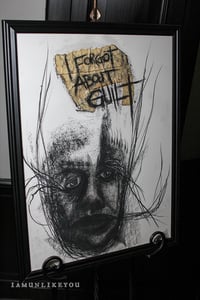Image 1 of I Forgot About Guilt 18 x 24" [Original Charcoal Drawing Framed]