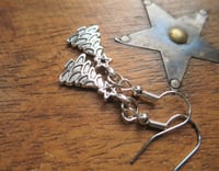 Image 2 of Silver Christmas Tree Charm Earrings, Pierced or Clip On 