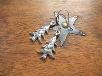 Image 4 of Starry Christmas Trees Silver Charm Earrings