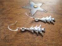 Image 3 of Starry Christmas Trees Silver Charm Earrings