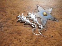 Image 2 of Starry Christmas Trees Silver Charm Earrings