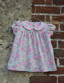 Image 1 of Blouse en liberty betsy cupcake fluo manches ballons col claudine