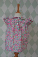 Image 4 of Blouse en liberty betsy cupcake fluo manches ballons col claudine