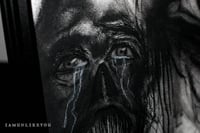 Image 2 of Three Visions of the Apocalypse Begin to Loop 18 x 24" [Original Charcoal Drawing Framed]